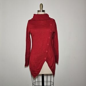 New York & Company Red Cowl Neck Sweater